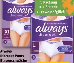 REWE Center Always Discreet Pants Blasenschwäche Angebot