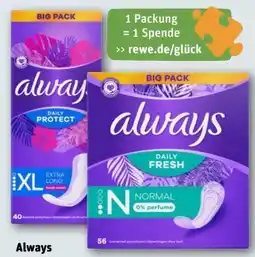 REWE Always Slipeinlagen Daily Protect XL Angebot
