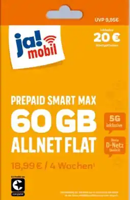 REWE ja! Mobil Prepaid Smart Paket Max Angebot