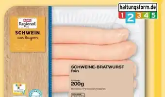 REWE Center Rewe Regional Schweine-Bratwurst Angebot