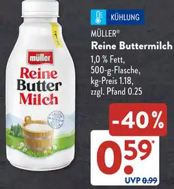 Aldi Süd MÜLLER Reine Buttermilch Angebot