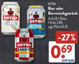 Aldi Süd ASTRA Bier oder Biermischgetränk Angebot