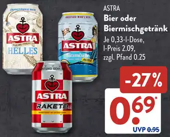 Aldi Süd ASTRA Bier oder Biermischgetränk Angebot