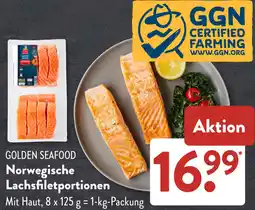 Aldi Süd GOLDEN SEAFOOD Norwegische Lachsfiletportionen Angebot