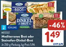 Aldi Süd MEGGLE Mediterranes Brot oder Steinofen-Dinkel-Brot Angebot