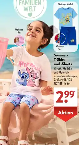 Aldi Süd Sommer T-Shirt und Shorts Angebot
