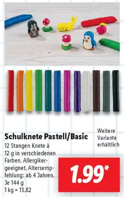 Lidl Schulknete Pastell/Basic Angebot