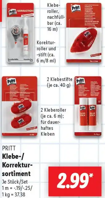 Lidl PRITT Klebe-/ Korrektursortiment Angebot