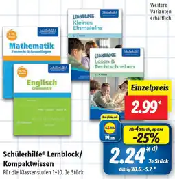 Lidl Schülerhilfe Lernblock/ Kompaktwissen Angebot