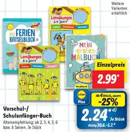 Lidl Vorschul-/ Schulanfänger-Buch Angebot