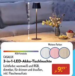 Aldi Süd CASALUX 3-in-1 LED-Akku-Tischleuchte Angebot