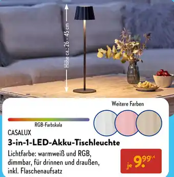Aldi Süd CASALUX 3-in-1 LED-Akku-Tischleuchte Angebot