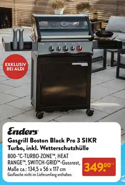 Aldi Süd Enders Gasgrill Boston Black Pro 3 SIKR Turbo, inkl. Wetterschutzhülle Angebot