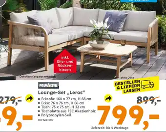 Globus Baumarkt PRIMASTER Lounge-Set „Leros" Angebot