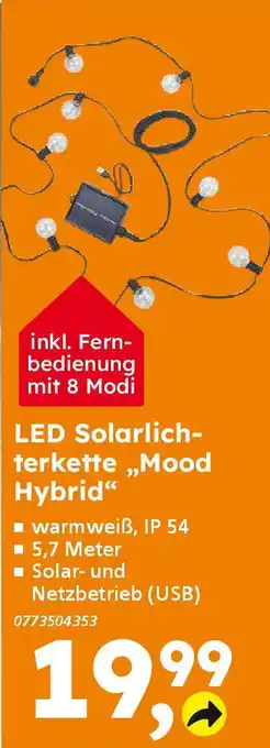 Globus Baumarkt LED Solarlichterkette ,,Mood Hybrid“ Angebot
