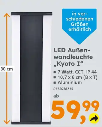 Globus Baumarkt LED Außenwandleuchte „Kyoto I" Angebot