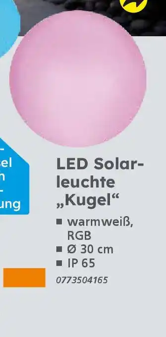 Globus Baumarkt LED Solarleuchte „Kugel" Angebot