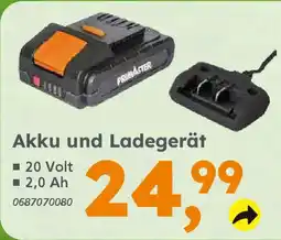 Globus Baumarkt PRIMASTER Akku und Ladegerät Angebot