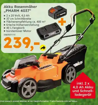 Globus Baumarkt PRIMASTER Akku Rasenmäher ,PMARM 4037" Angebot