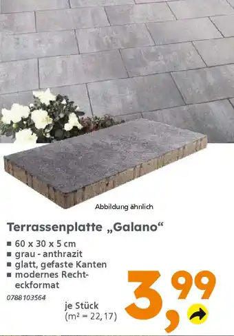 Globus Baumarkt Terrassenplatte „Galano" Angebot