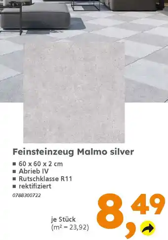 Globus Baumarkt Feinsteinzeug Malmo silver Angebot
