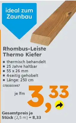 Globus Baumarkt Rhombus-Leiste Thermo Kiefer Angebot
