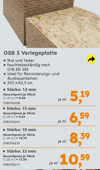 Globus Baumarkt OSB 3 Verlegeplatte Angebot