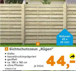 Globus Baumarkt Sichtschutzzaun „Rügen“ Angebot