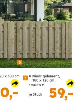 Globus Baumarkt Niedrigelement, 180*120 cm Angebot