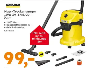 Globus Baumarkt KÄRCHER Nass-Trockensauger ,,WD 3V-17/6/20 Car" Angebot