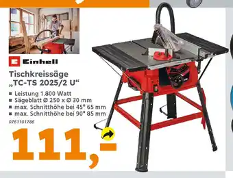 Globus Baumarkt Einhell Tischkreissäge "TC-TS 2025/2 U" Angebot