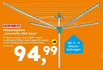 Globus Baumarkt LEIFHEIT Wäschespinne ,,Linomatic 400 Easy" Angebot