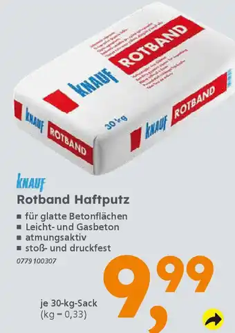 Globus Baumarkt KNAUF Rotband Haftputz Angebot