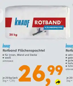 Globus Baumarkt KNAUF Rotband Flächenspachtel Angebot