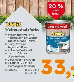 Globus Baumarkt BONDEX Wetterschutzfarbe Angebot