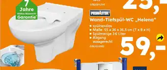 Globus Baumarkt PRIMASTER Wand-Tiefspül-WC „Helena“ Angebot