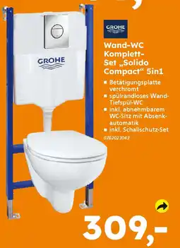 Globus Baumarkt GROHE Wand-WC Komplett- Set,,Solido Compact" 5in1 Angebot