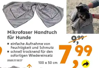 Globus Baumarkt Mikrofaser Handtuch für Hunde Angebot