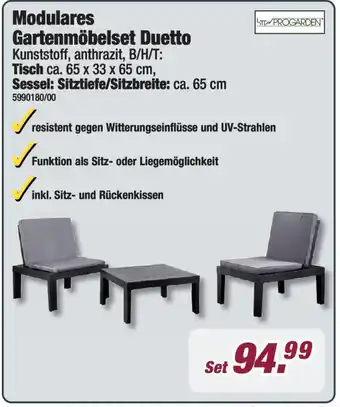 Poco PROGARDEN Modulares Gartenmöbelset Duetto Angebot