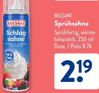 Aldi Süd MILSANI Sprühsahne Angebot