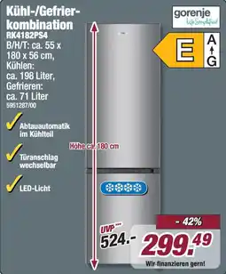 Poco Gorenje Kühl-/Gefrierkombination RK4182PS4 Angebot