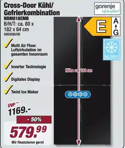 Poco Gorenje Cross-Door Kühl/ Gefrierkombination NRM818EMB Angebot