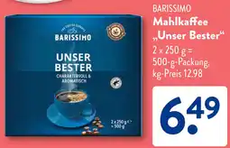 Aldi Süd BARISSIMO Mahlkaffee „Unser Bester" Angebot