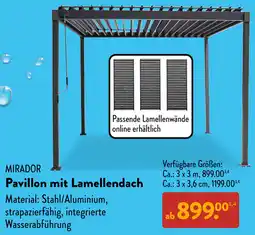 Aldi Süd MIRADOR Pavillon mit Lamellendach Angebot