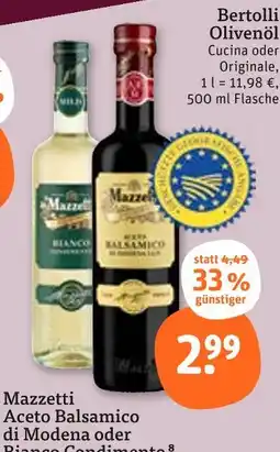 tegut Mazzetti aceto balsamico di modena oder di modena oder bianco condimento Angebot