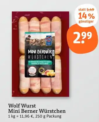 tegut Wolf wurst mini berner würstchen Angebot