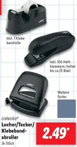Lidl crelando Locher/Tacker/ Klebebandabroller Angebot