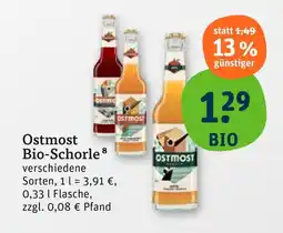 tegut Ostmost bio-schorle Angebot