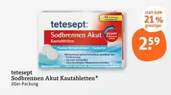 tegut Tetesept sodbrennen akut kautabletten Angebot