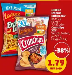 PENNY Lorenz erdnusslocken xxl oder crunchips xxl Angebot